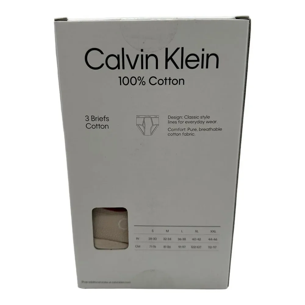 Men 3-Pack Calvin Klein‎ CK Cotton Briefs Classic Fit Underwear Multi 2XL